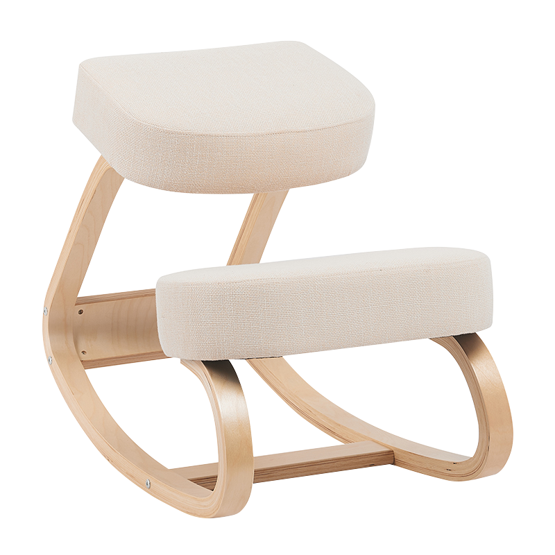 Beige ergonomisk gyngestol i tre (GY-040)