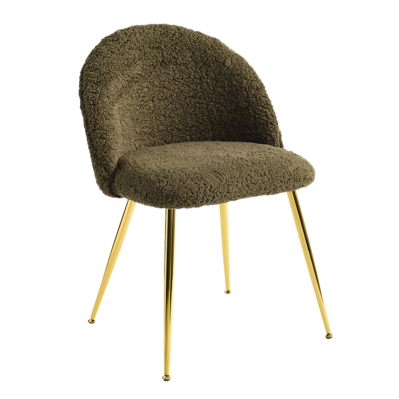 Spisestol med grønn teddy fleece med gyllen bunn (Y-C16)