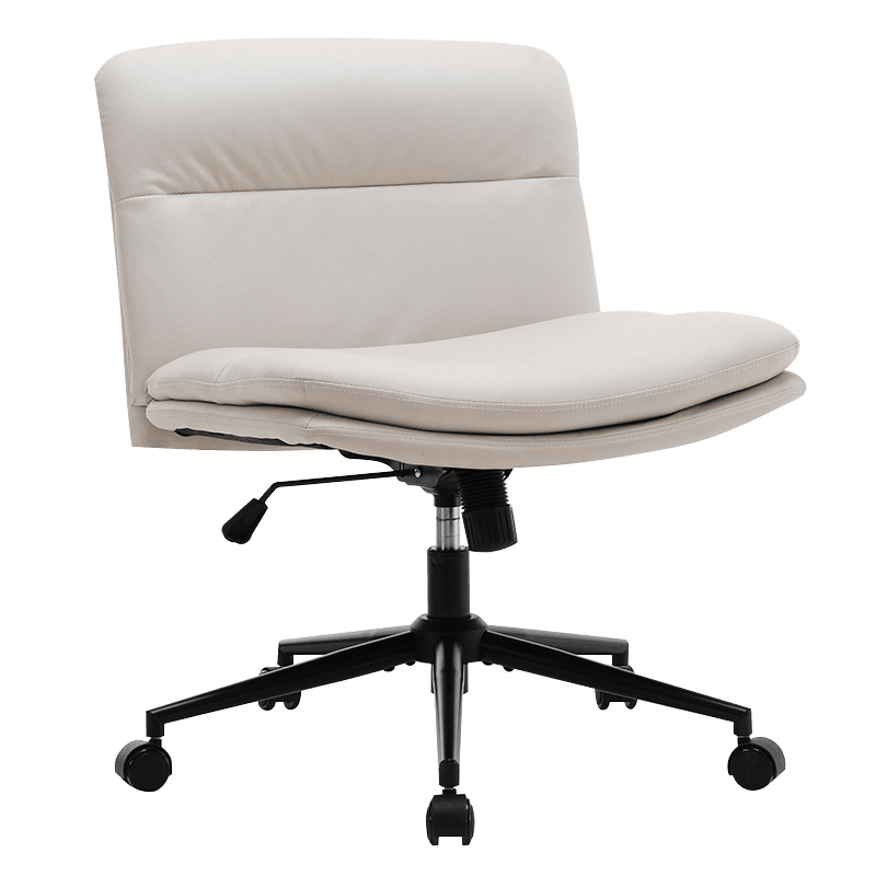 Hvit, bred og armløs, armløs hjemmekontorstol (Y-C56)