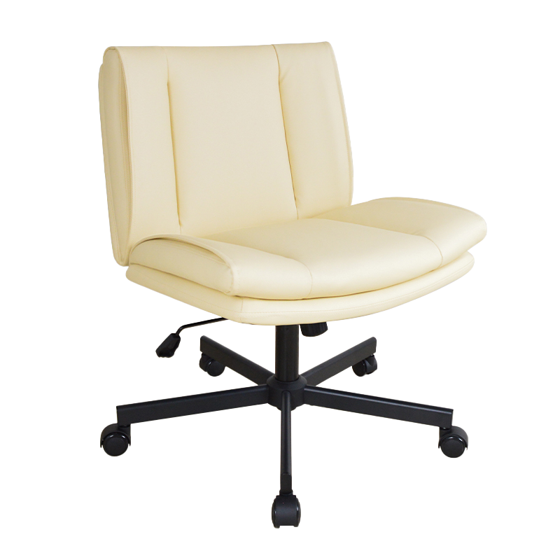 Midt bak PU armløs bred polstret fritidshjemmekontorstol (X-5146)