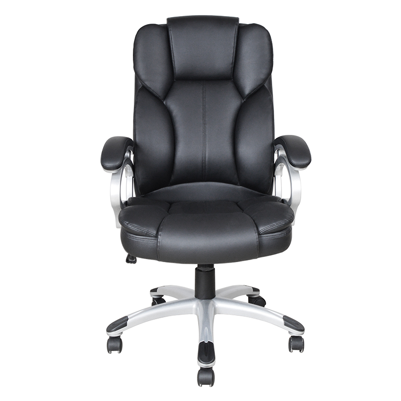 Svart, høy rygg, fast armlene, kontorsete (Y-2825)