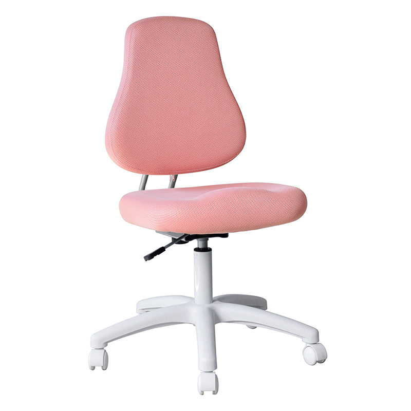 Rosa stoff, armløs stabsstol med nylonbase（M-6122)