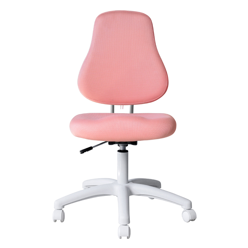 Rosa stoff, armløs stabsstol med nylonbase（M-6122)