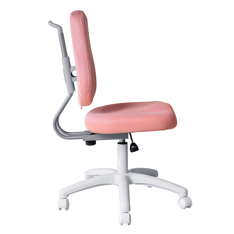 Rosa stoff, armløs stabsstol med nylonbase（M-6122)