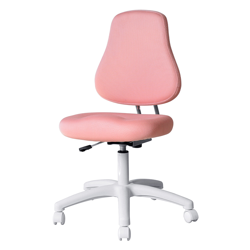 Rosa stoff, armløs stabsstol med nylonbase（M-6122)