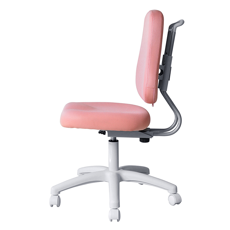 Rosa stoff, armløs stabsstol med nylonbase（M-6122)