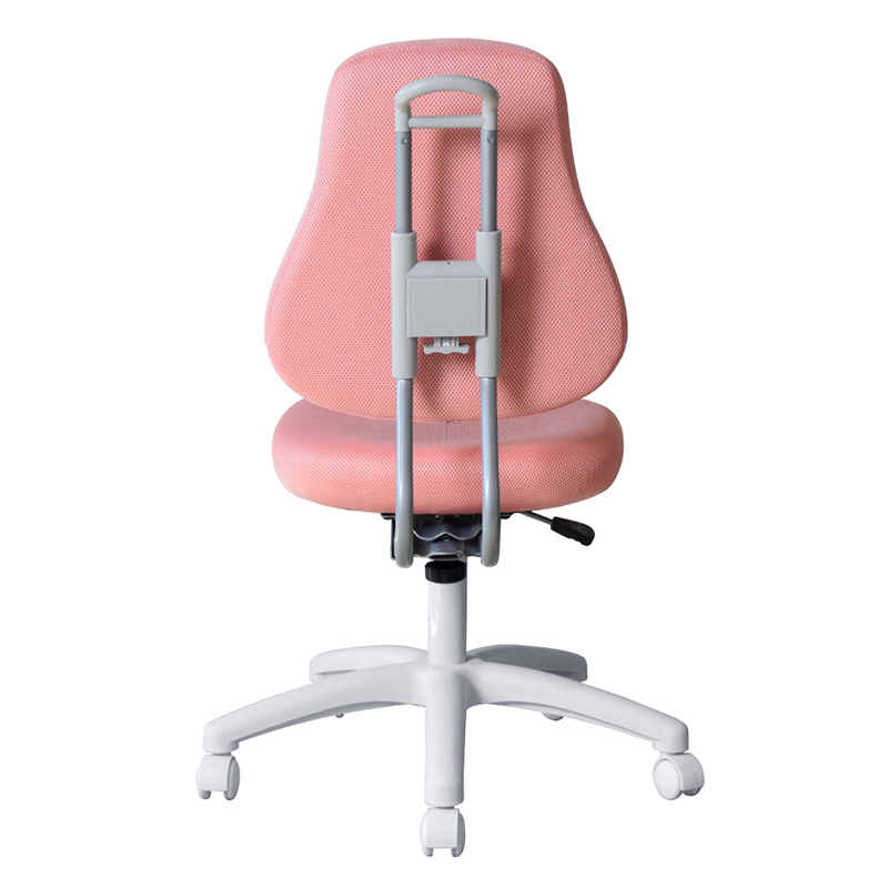 Rosa stoff, armløs stabsstol med nylonbase（M-6122)