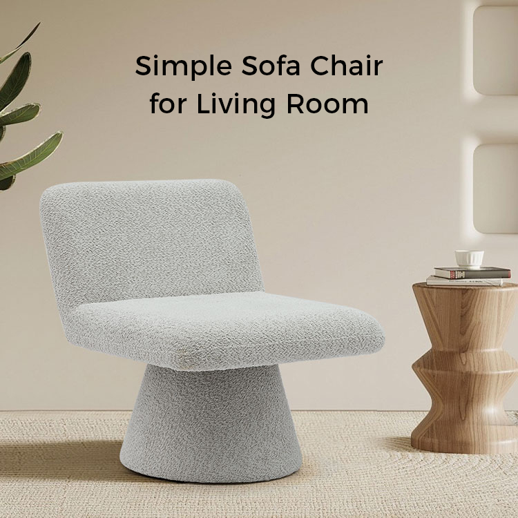 Moderne grå polstret svingbar salong aksentstol Stoff Stue Enkel sofastol(GY-642)